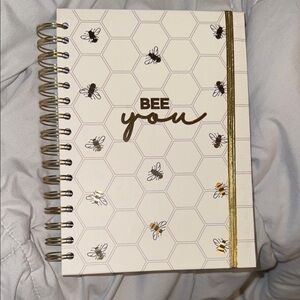 Bee You Spiral Notebook - Gold and White